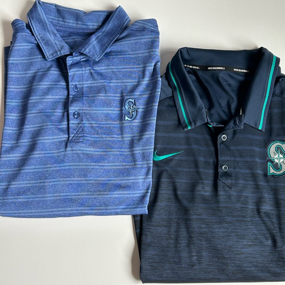 Mariners Navy and Teal Polo Shirts